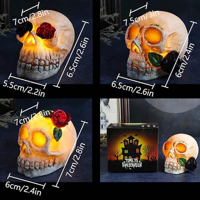 Halloween Resin Skull LED Night Light Decorative Light