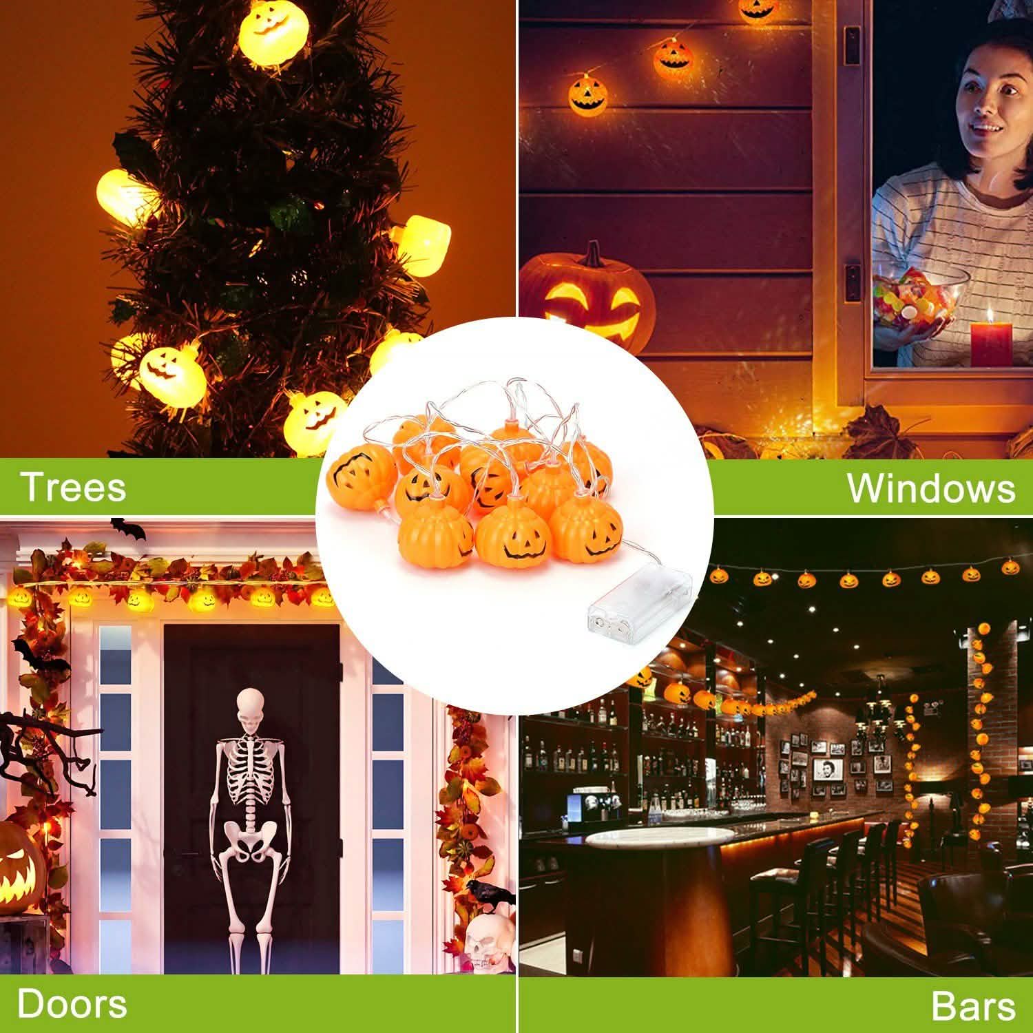 Halloween String Light Pumpkin LED Lamps Battery Powered