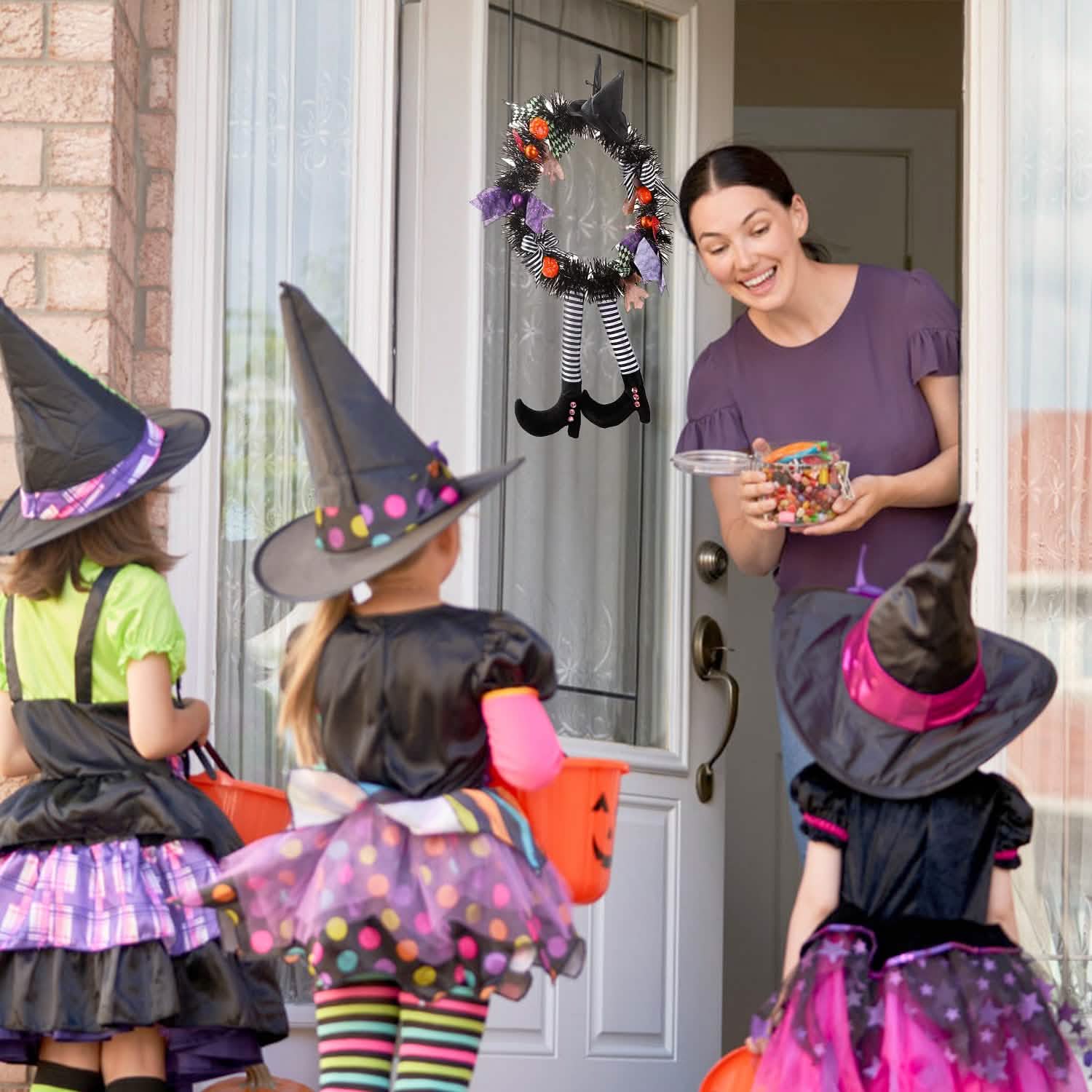 Halloween Witch Wreath Pumpkin Decorations
