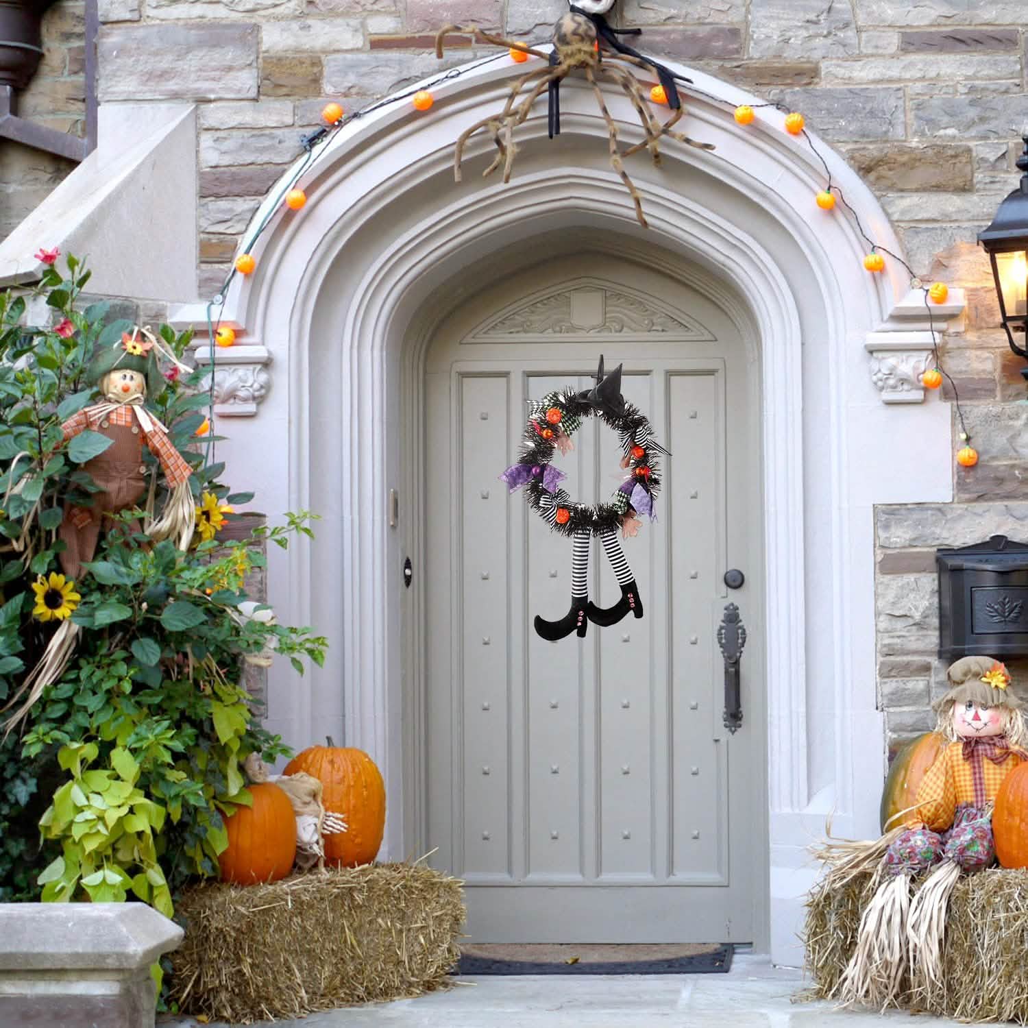 Halloween Witch Wreath Pumpkin Decorations
