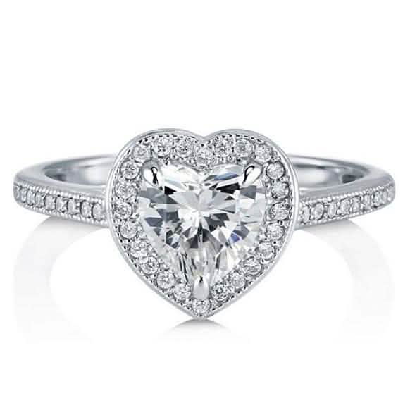 Halo Heart Cut Engagement Ring