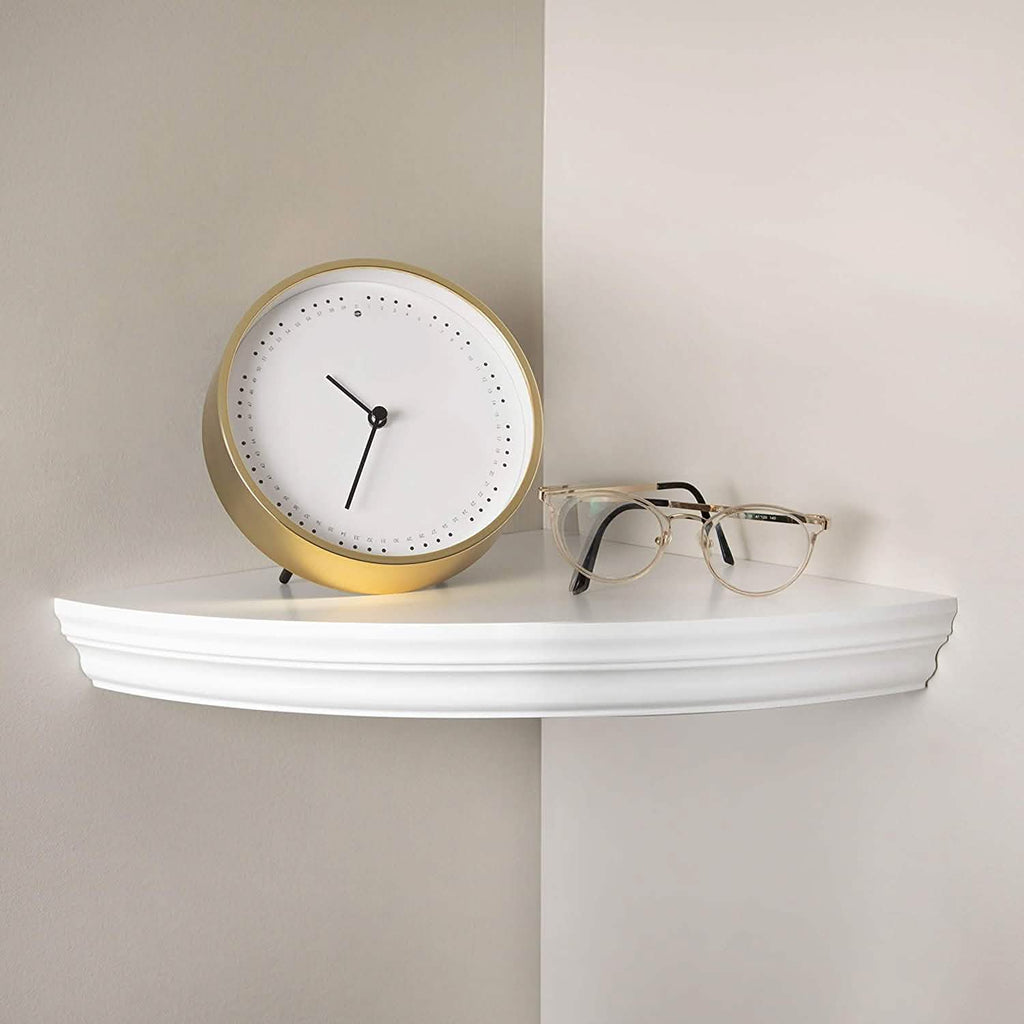 Halter Corner Floating Shelf - Space Saving Round Design with No Visible Support