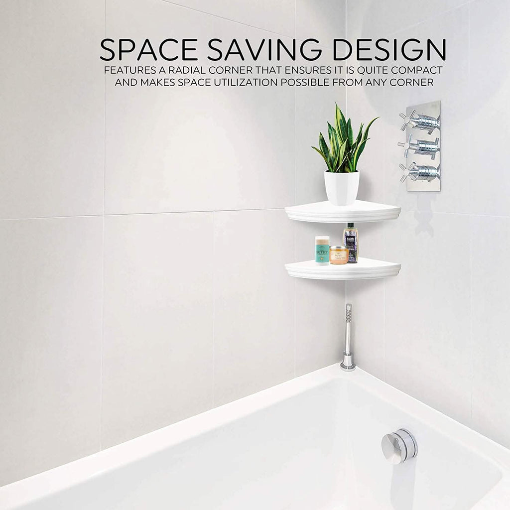 Halter Corner Floating Shelf - Space Saving Round Design with No Visible Support