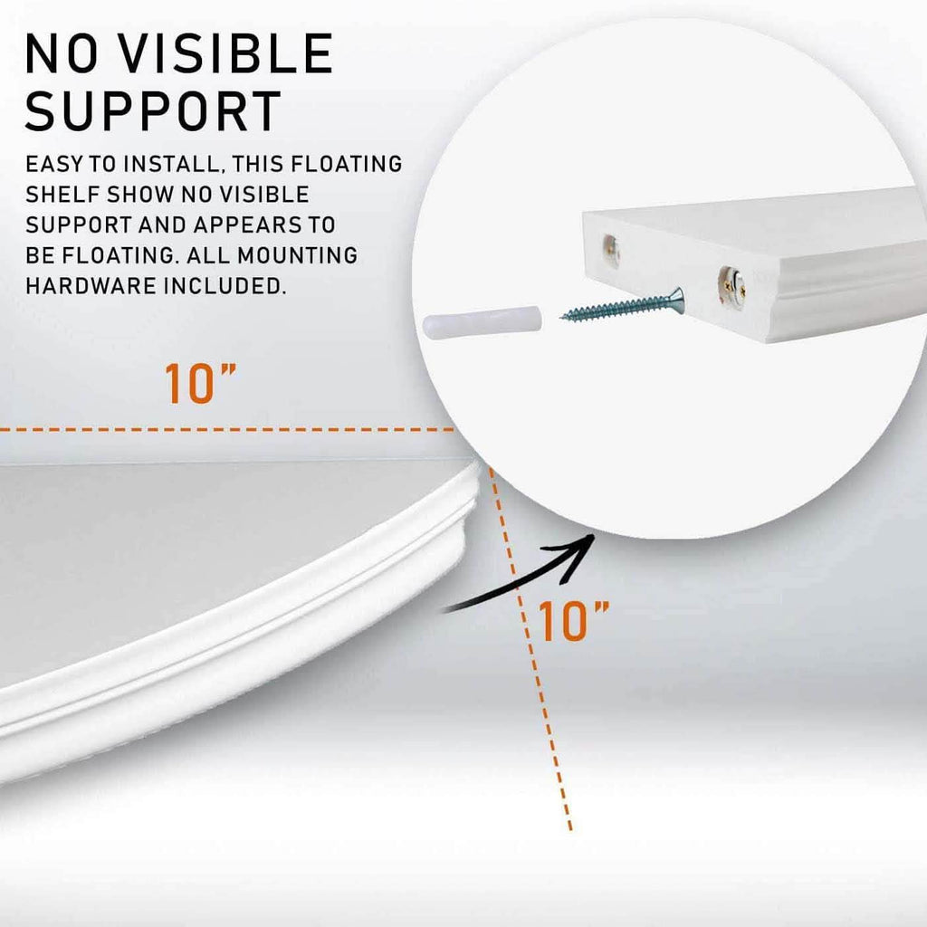 Halter Corner Floating Shelf - Space Saving Round Design with No Visible Support