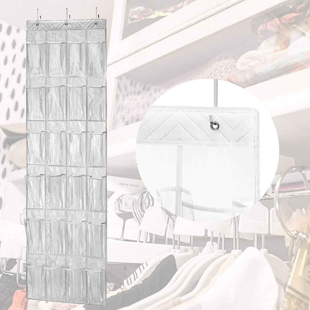 Halter Over the Door Hanging Shoe Organizer with 24 Pockets