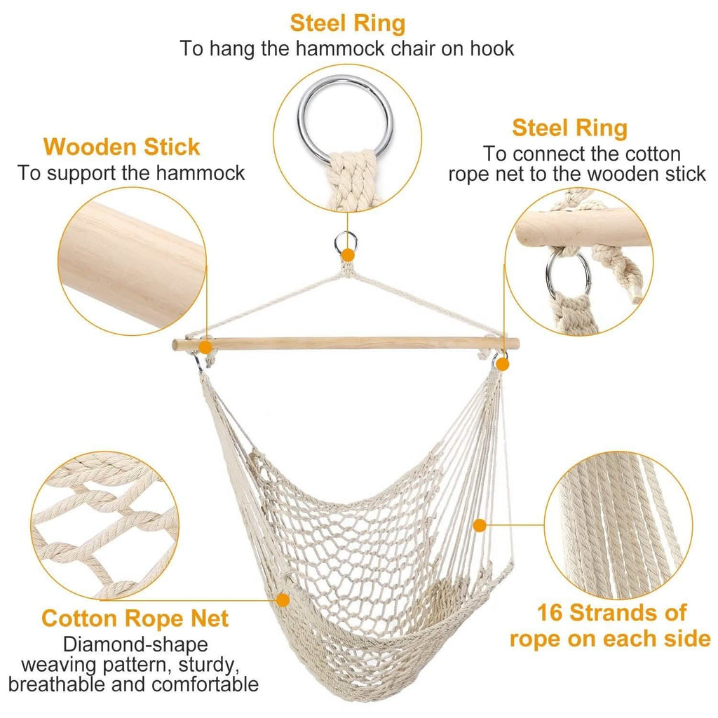 Hammock Chair Hanging Rope Seat