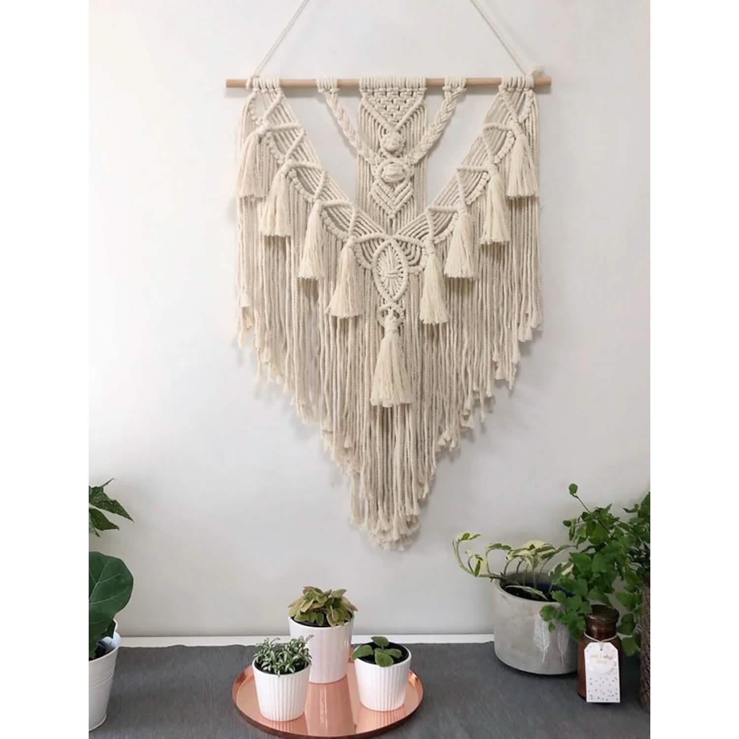 Hand Woven Lace Wall Hanging Bohemian Boho Art Decor