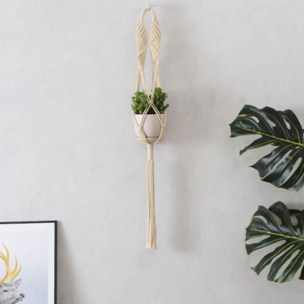 Hand Woven Macrame Tapestry Plant Hanger Holder