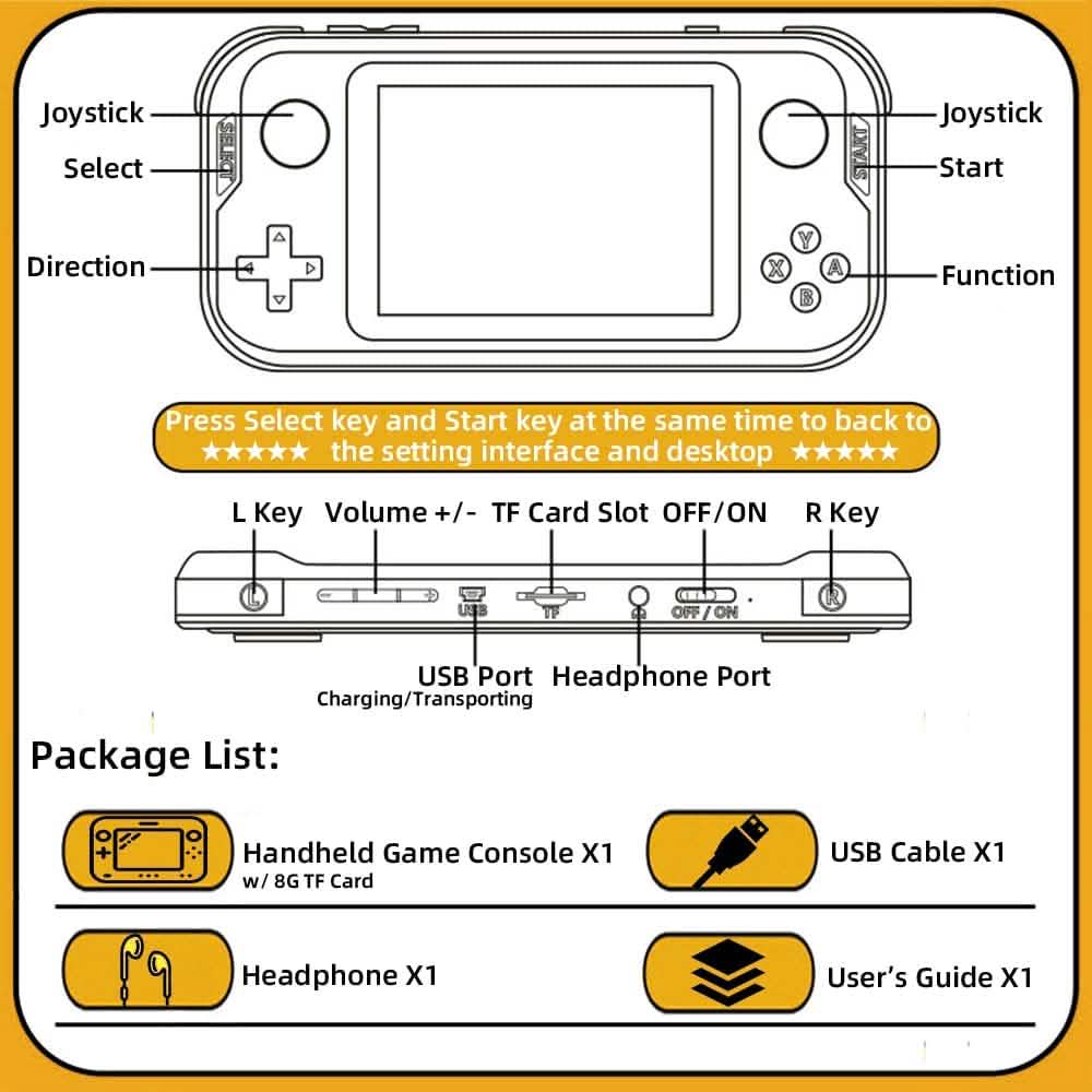 Handheld Game Console 3.5inch Mini Retro Gaming Player