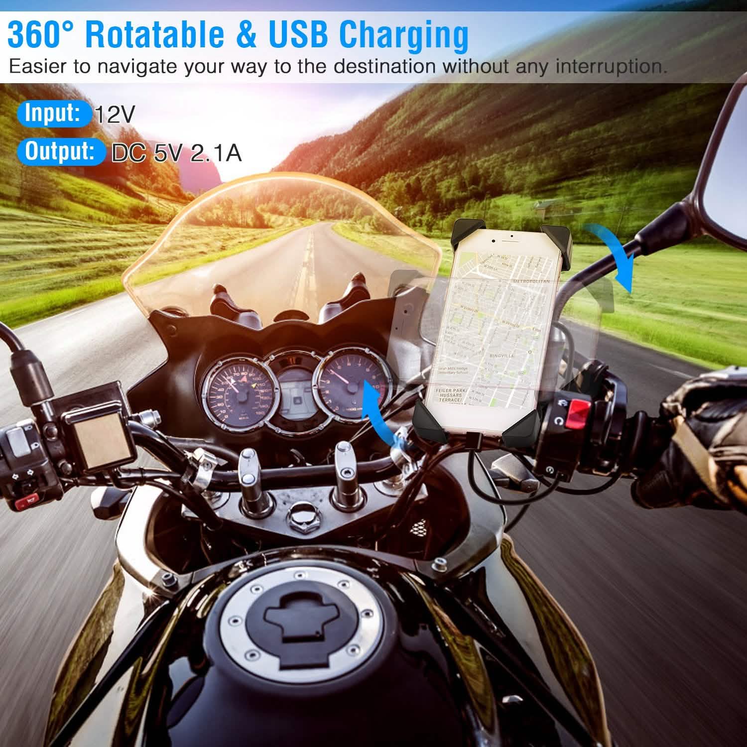 Handlebar Mirror Mobile Phone Holder