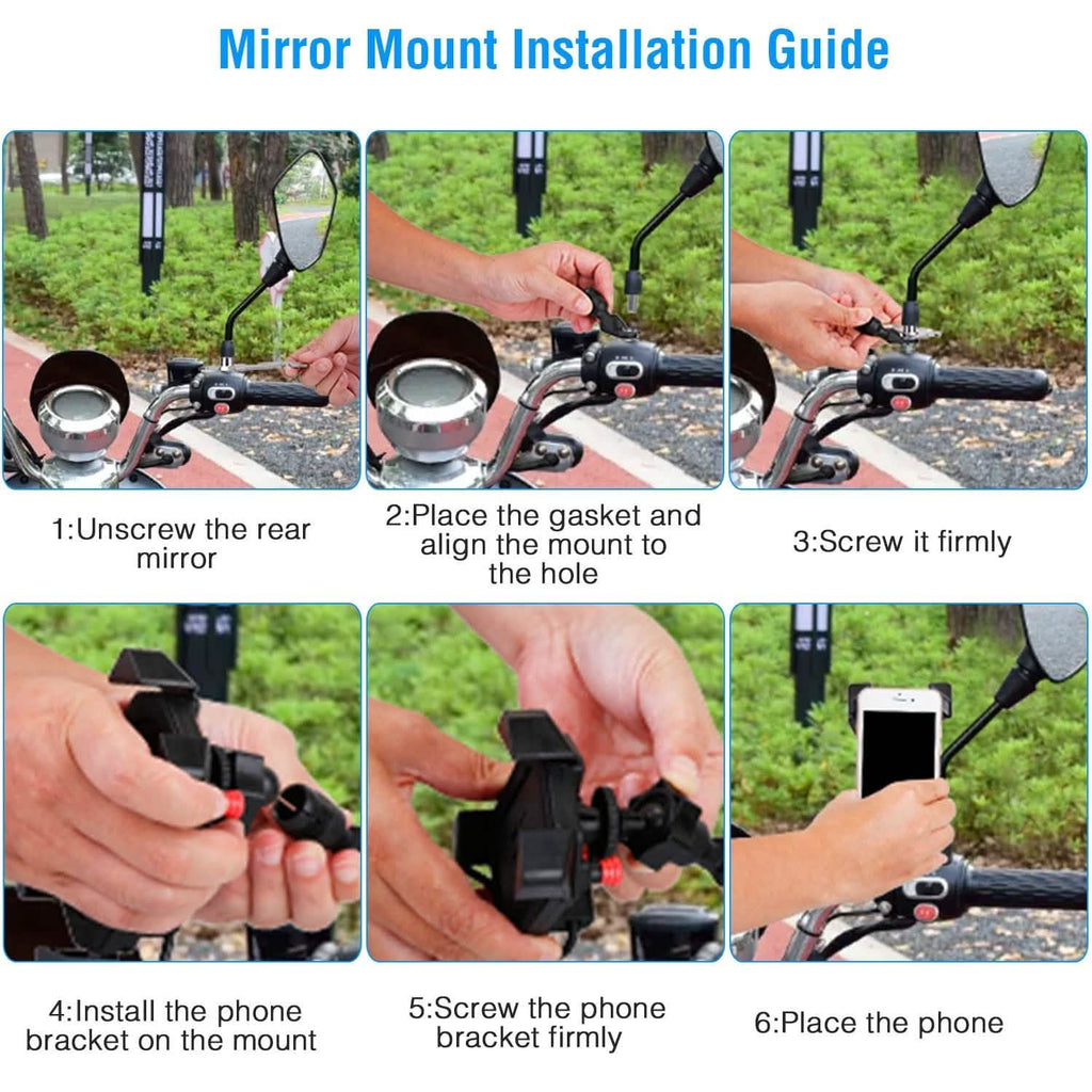 Handlebar Mirror Mobile Phone Holder