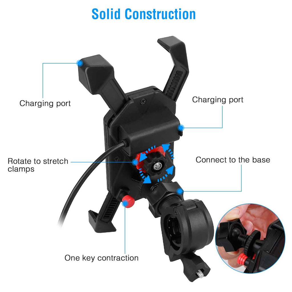 Handlebar Mirror Mobile Phone Holder