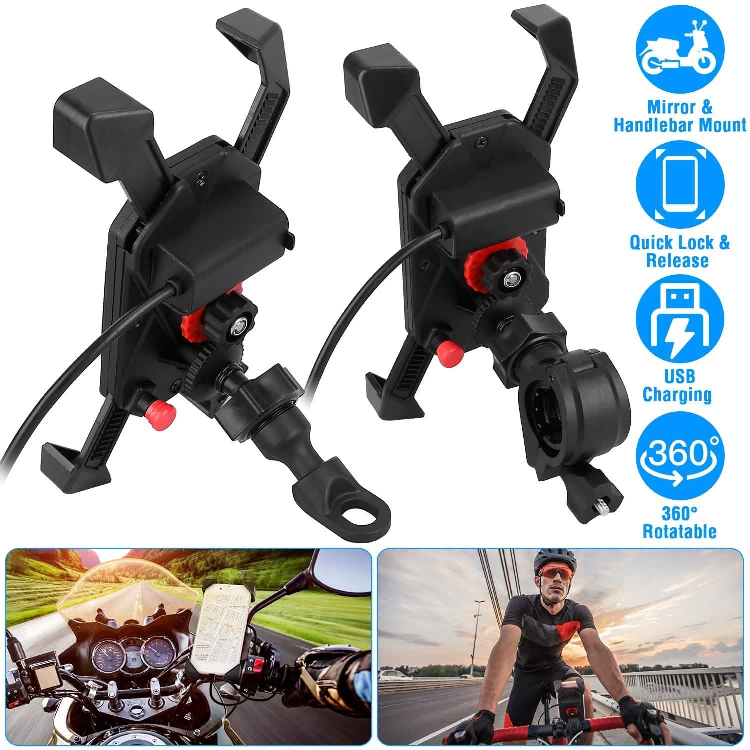 Handlebar Mirror Mobile Phone Holder
