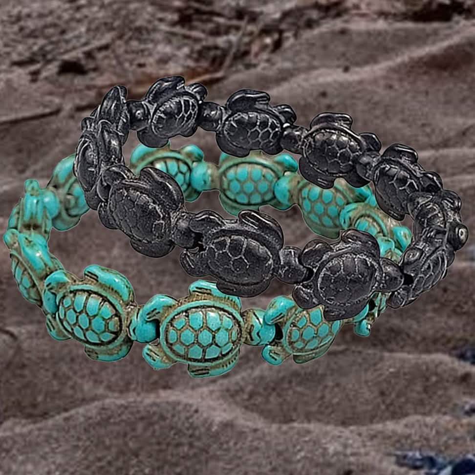 Handmade Turquoise Hawaiian Sea Turtles Bracelet