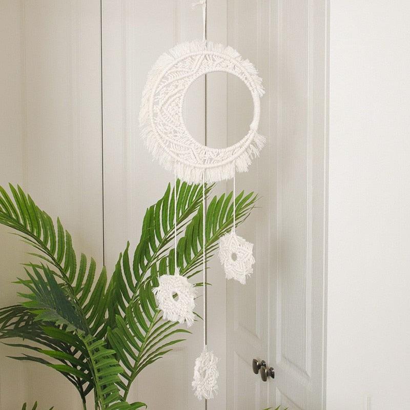 Handmade Wall Art Home Wall Decor Woven Hanging Tapestry Tassel Wind Chimes Wall Hanging Ornaments  Hand Macrame Wall  For Wall Wedding Living Room Gallery Patio Apartment Yard Decor