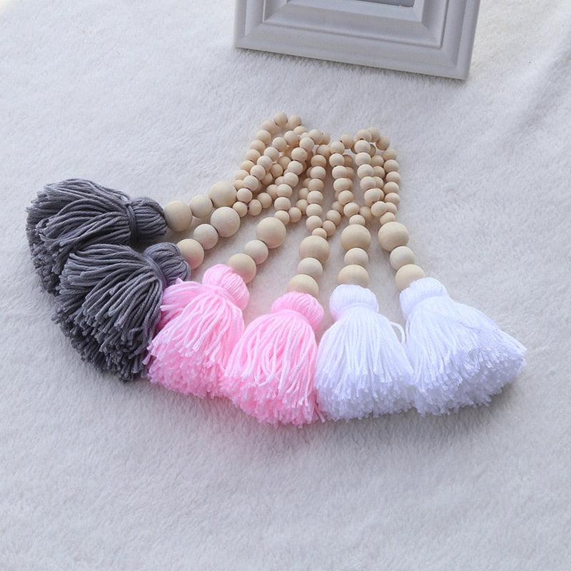 Hanging Nordic Wooden Beads Ornament Double Star Moon Kids Room Decoration Baby Crib Tent Hanging Pendant Wall Decor Photography Props Baby Mobile For Crib Moon and Stars Baby Nursery Ceiling Crib Mobile Kids Room Hanging Decor