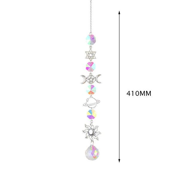 Hanging Sun Catcher Moon Light With Chain Pendant Ornament Crystal Balls  Catcher Wind-chime Rainbow Maker Crystal Hanging  Window Curtain Chandelier Outdoor Garden Home Decor Christmas Day Party Wedding Decoration