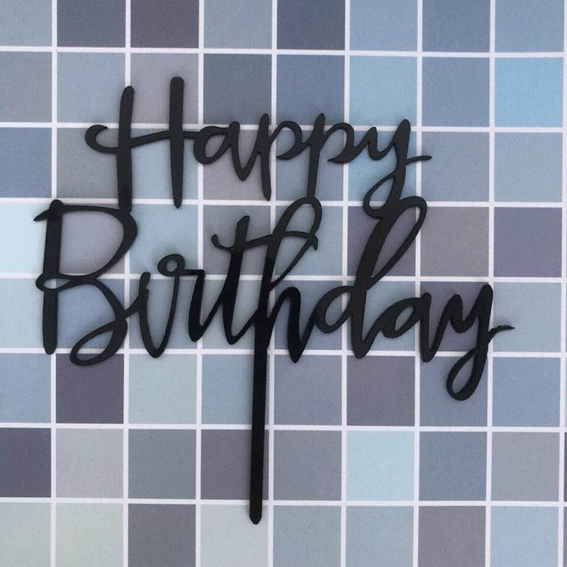 Happy Birthday Cake Topper Gold Cake Topper Acrylic Cake Topper Happy Birthday Cake Topper Cake Decoration Acrylic Letter Cake Toppers Party Supplies Happy Birthday Black Cake Decorations