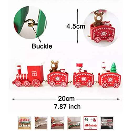 Happy Trees Wooden Christmas Train with Snowman
