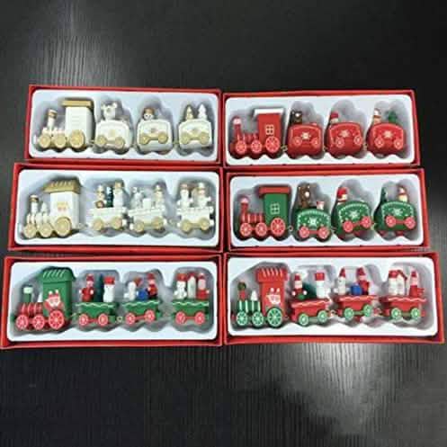 Happy Trees Wooden Christmas Train with Snowman