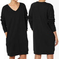 Haute Edition Women's Oversized Pullover Sweatshirt Dress