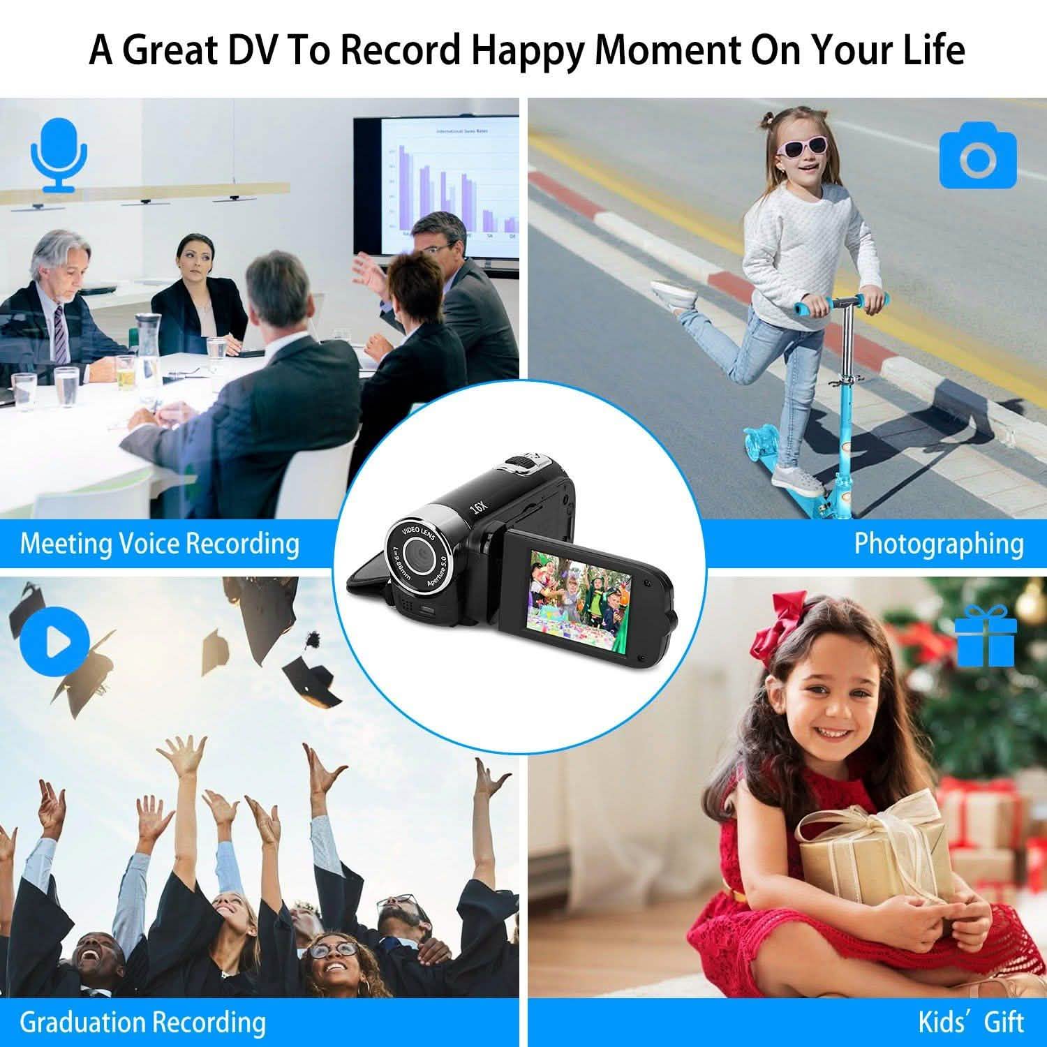 HD 1080P Digital Video Camcorder 16x Zoom DV Camera
