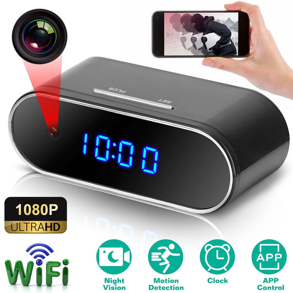 HD 1080P Wi-Fi Alarm Clock Camera