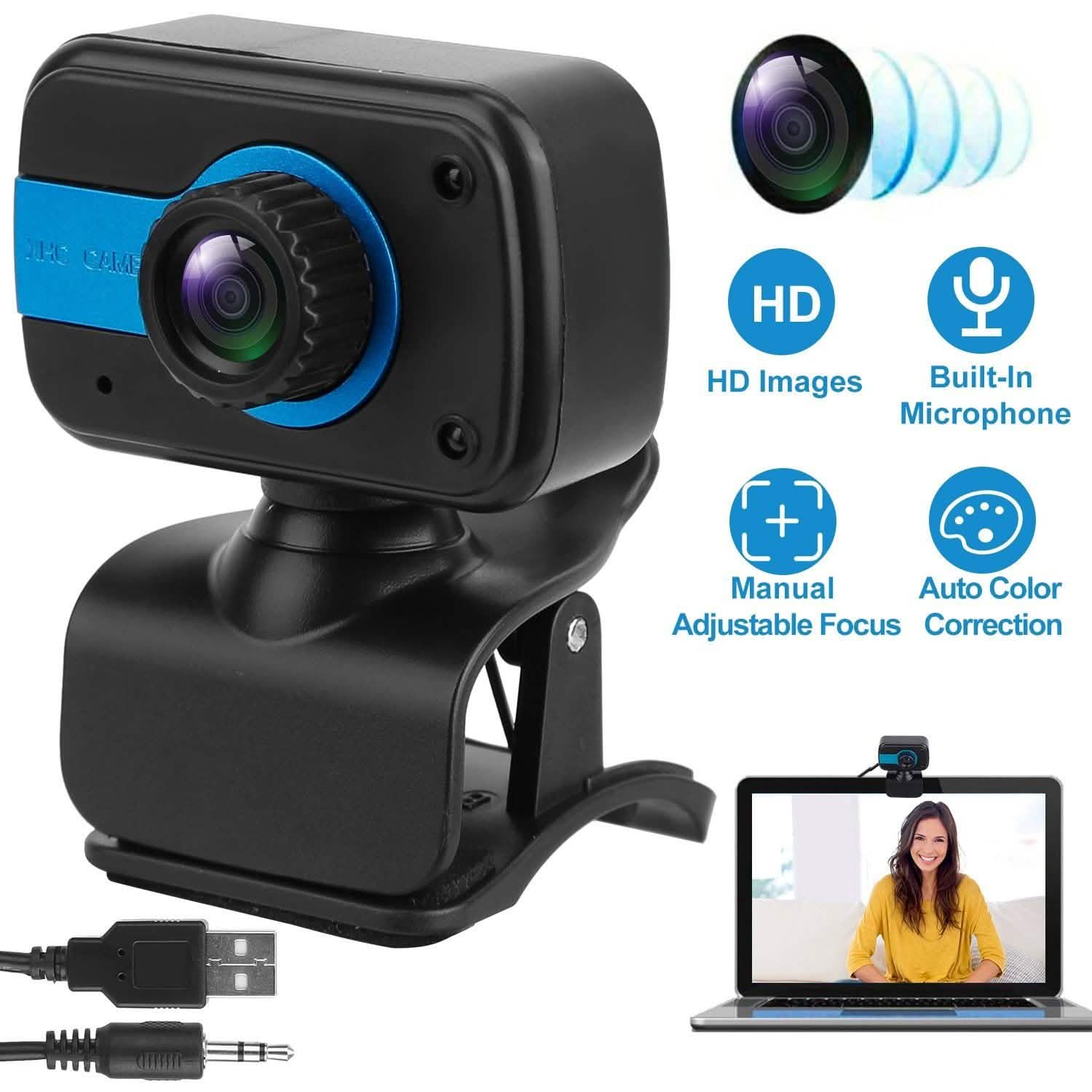HD Webcam USB PC with Microphone Rotatable Clip