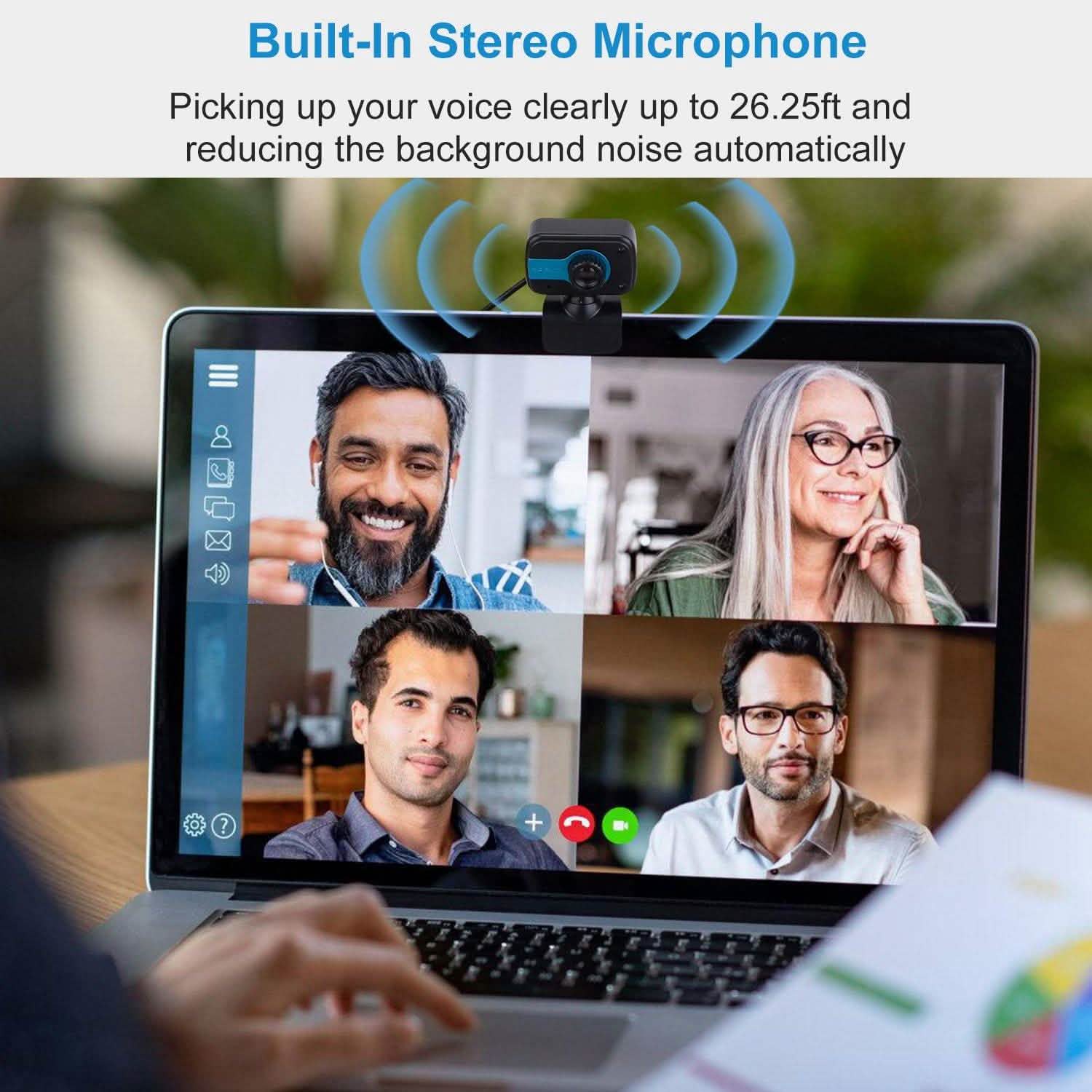HD Webcam USB PC with Microphone Rotatable Clip