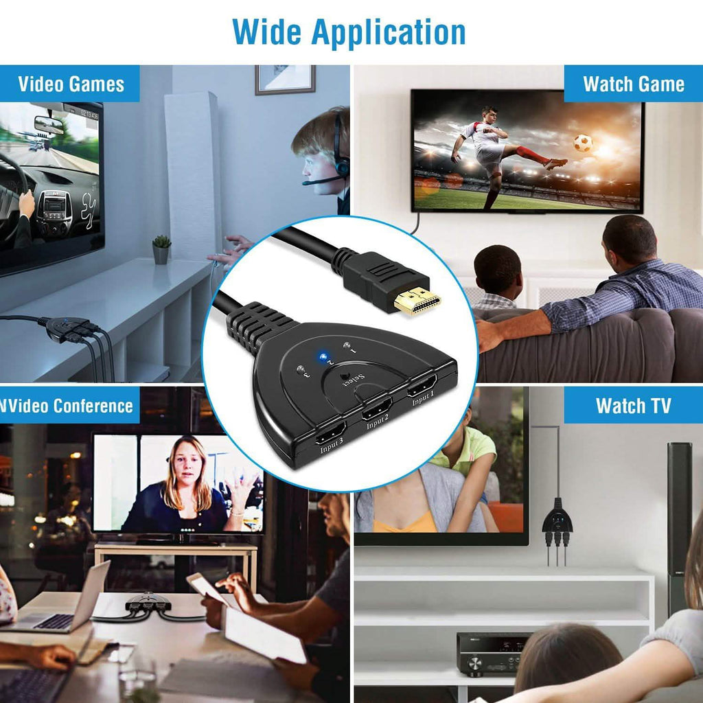 HDMI 1080P 3-in-1 Output HDTV Switch Splitter