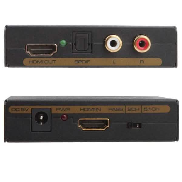 HDMI to HDMI + SPDIF + RCA L / R Audio Extractor - Converter
