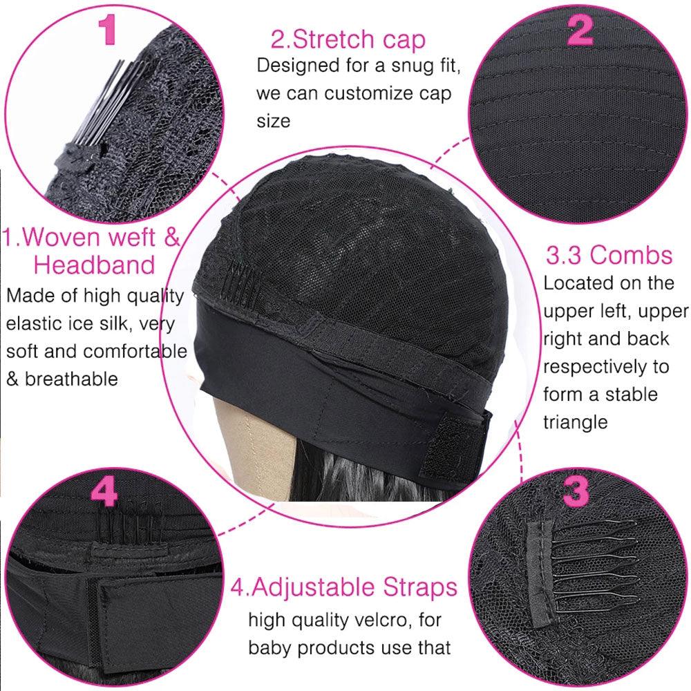 Headband Wigs Synthetic Straight Short Bob Synthetic Wig for Black Women Easy to Wear Wigs For Black Women Cosplay Wigs For Women Gifts for girlfriends