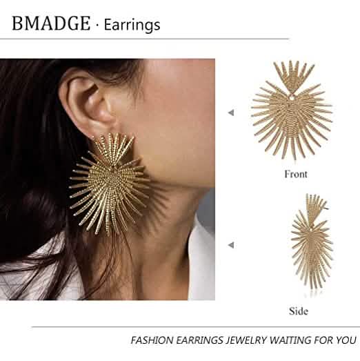 Heart Dangle Earrings Studs Gold Star Statement Earrings