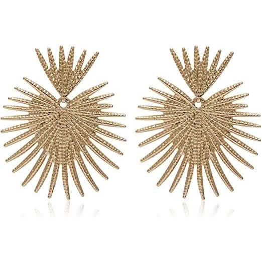 Heart Dangle Earrings Studs Gold Star Statement Earrings
