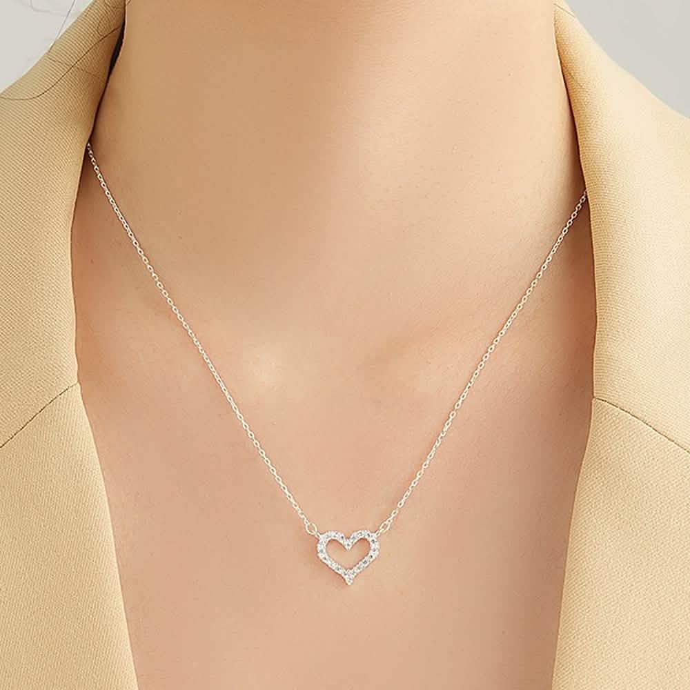 Heart-Shape 925 Sterling Silver Pendant Necklace