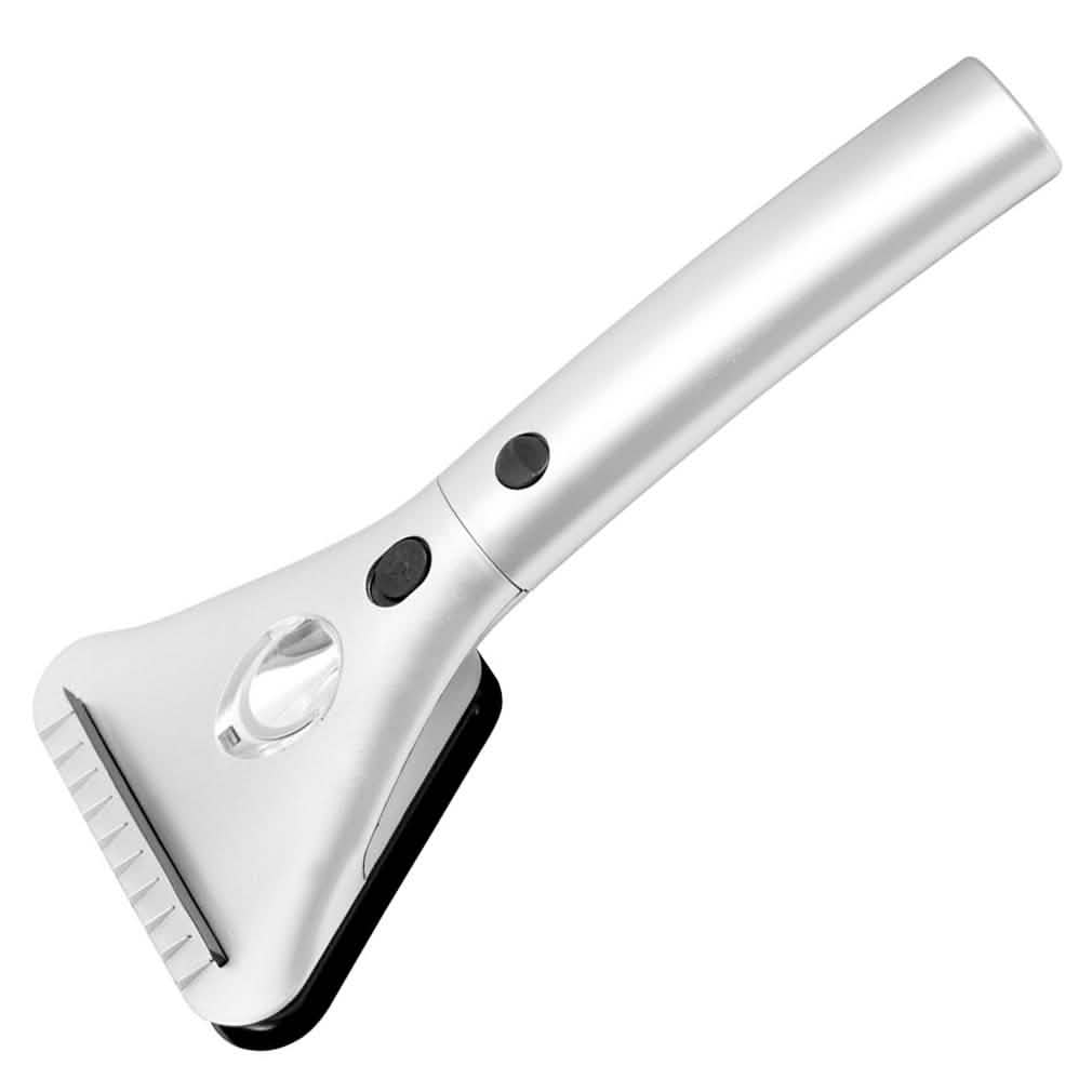 Heated Ice Scraper with Built-In Wide-Beam LED Light