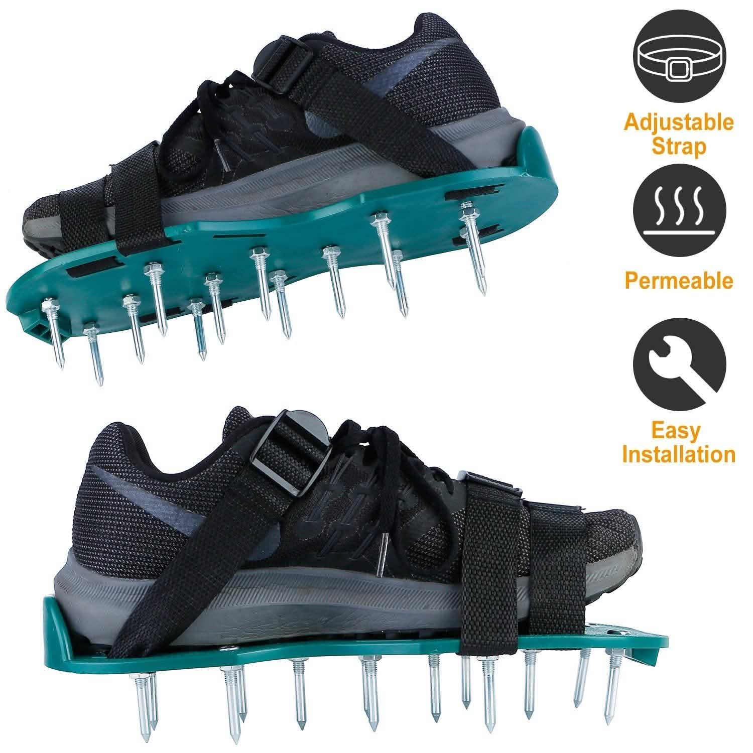 Heavy Duty Lawn Aerator Shoes with Adjustable Straps