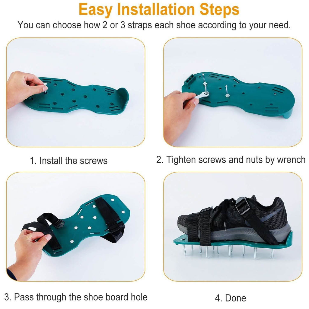 Heavy Duty Lawn Aerator Shoes with Adjustable Straps
