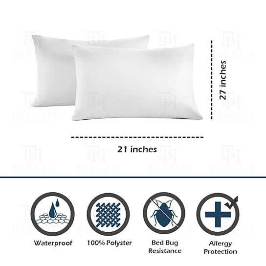 Heavyweight Zippered Waterproof Bed Bug Vinyl Pillow Covers