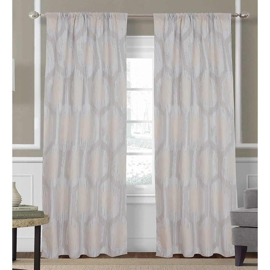 2-Piece Set: Hexagon Strié Window Curtain Panel Pair