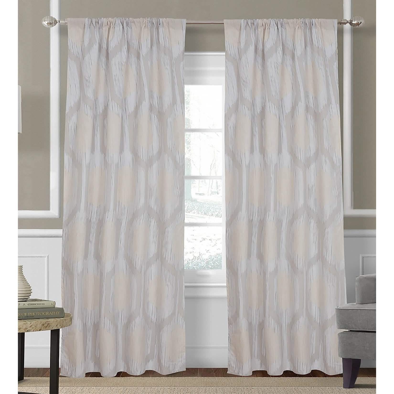2-Piece Set: Hexagon Strié Window Curtain Panel Pair