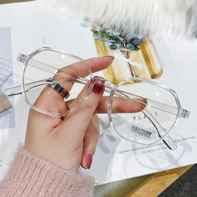 Hexagonal Frame for Women Men, Fashion Glasses Men And Women Reading Glasses Cute Clear Optical Glasses Frame Women Round Frame Retro Eyeglasses + 1.0 + 1.5 + 2.0 + 2.5 + 3.0 + 3.5 + 4.0