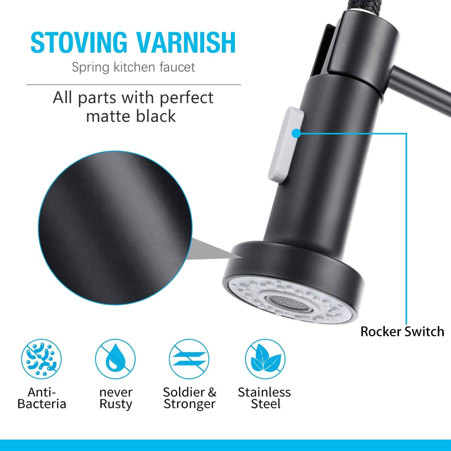 High Arc Spring Kitchen Sink Faucet