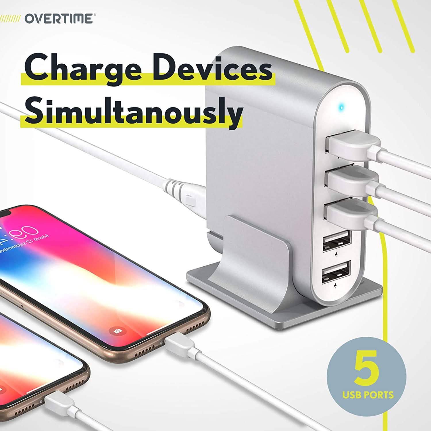 High Power 35.5W/7.1A 5-Port USB Desktop Charging Dock