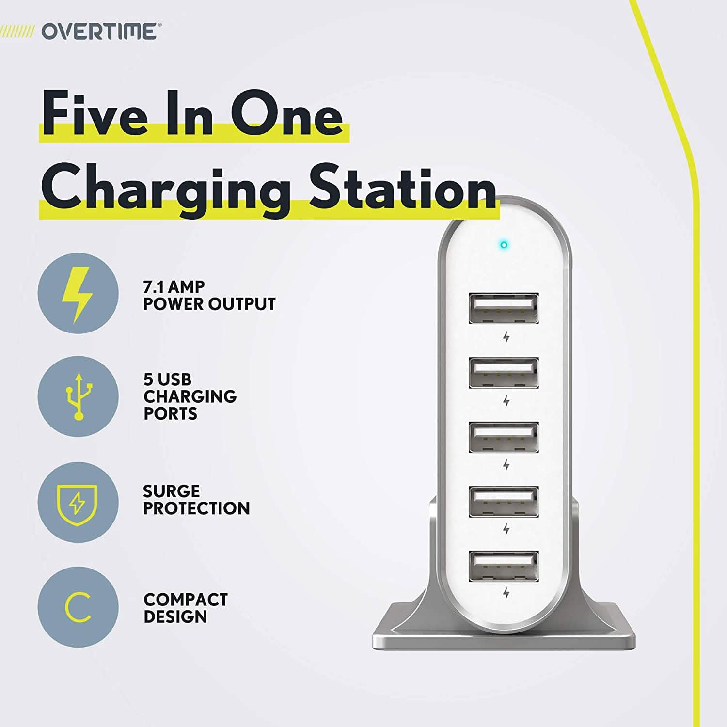 High Power 35.5W/7.1A 5-Port USB Desktop Charging Dock