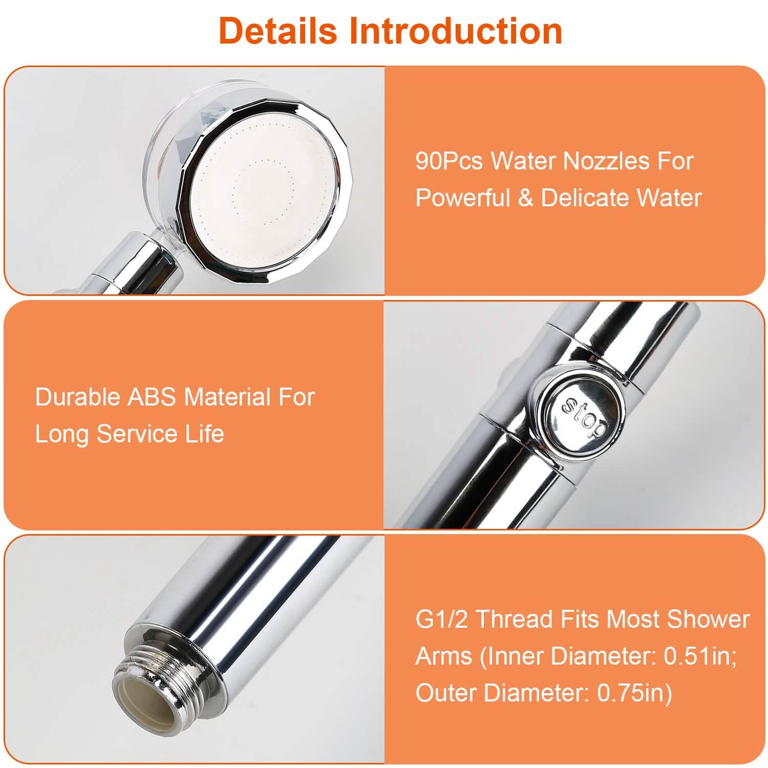 High Pressure Shower Head 360¬∞ Rotating Water Saving Handheld Shower Head