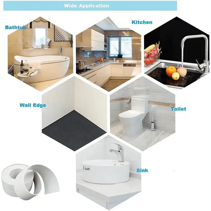 High Quality PVC Waterproof Wall Sticker Self Adhesive Sink Stove Crack Strip Kitchen Bathroom Bathtub Corner Sealant Tape Waterproof