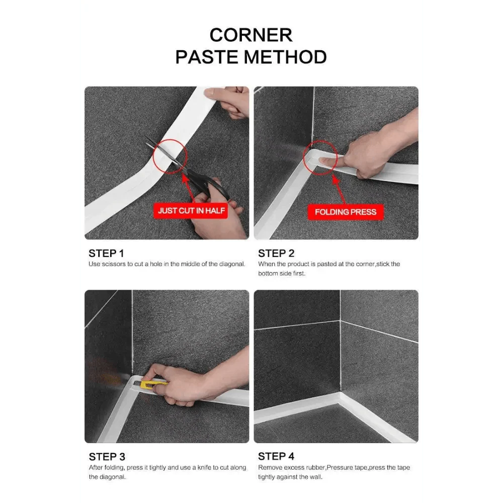 High Quality PVC Waterproof Wall Sticker Self Adhesive Sink Stove Crack Strip Kitchen Bathroom Bathtub Corner Sealant Tape Waterproof