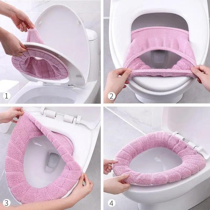 High Quality Universal Toilet Seat Cover Washable Unique Design Warm Flexible Covers Bright Colors