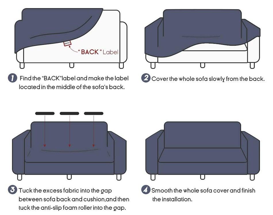 High Quality Velvet Plush Sofa Cover for Living Room Sectional Couch Cover Elastic Case Sofa Slipcover Stretch 1/2/3/4 Seater Velvet Sofa Couch Furniture Protector Soft Anti-Slip High Stretch